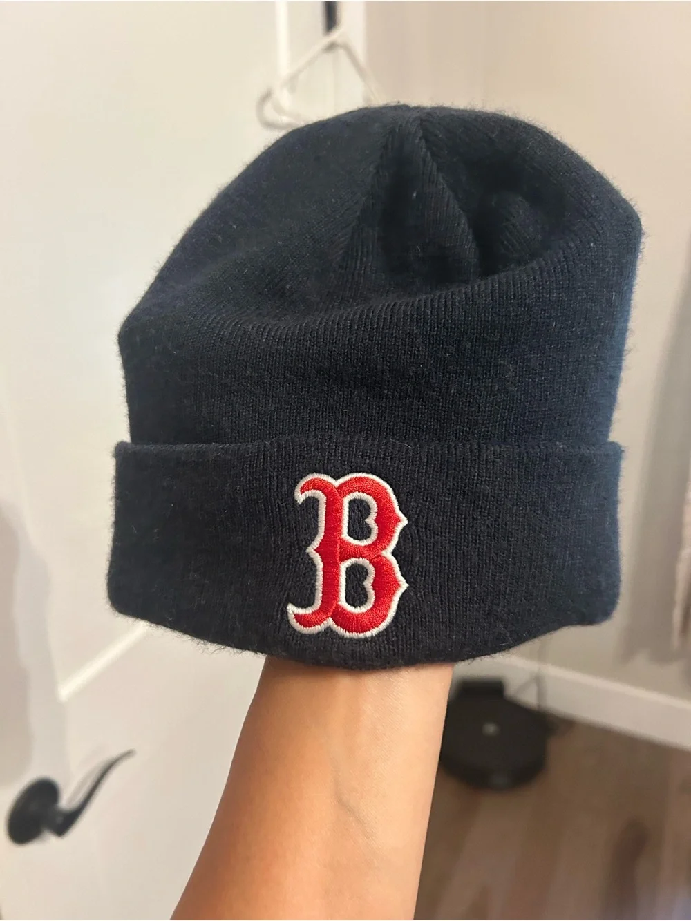 Red Sox Navy Beanie with Red 'B' Embroidered Logo